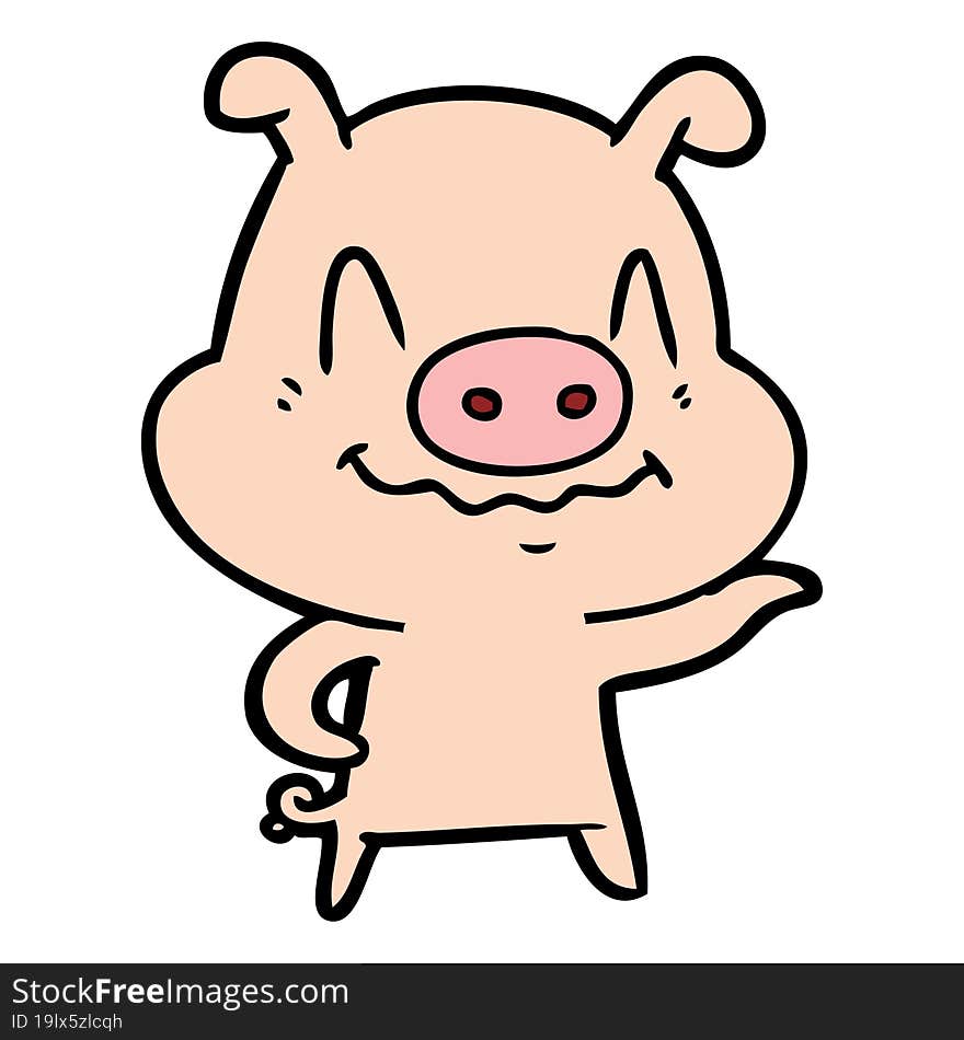 nervous cartoon pig. nervous cartoon pig