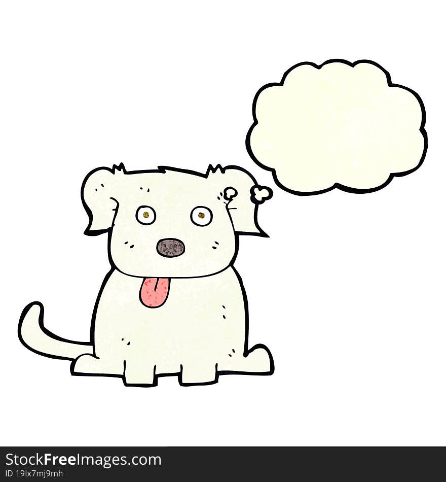 cartoon dog with thought bubble