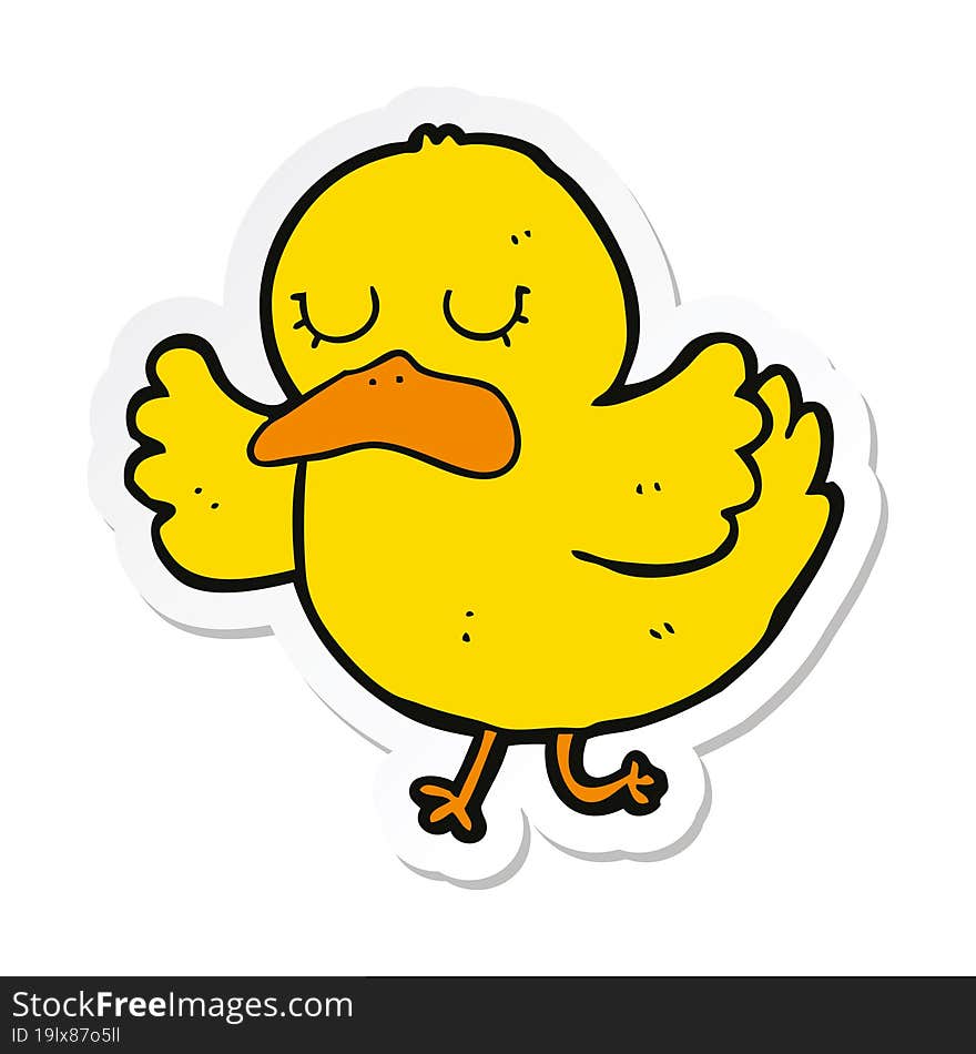 Sticker Of A Cartoon Duck