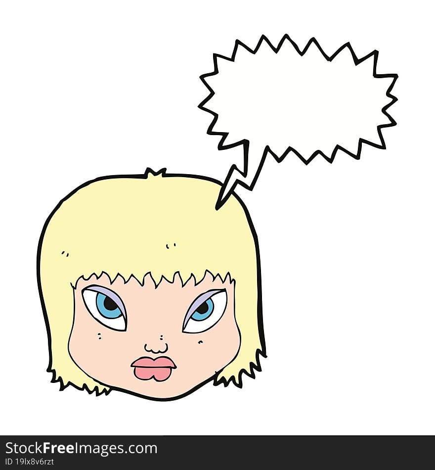 cartoon annoyed face with speech bubble