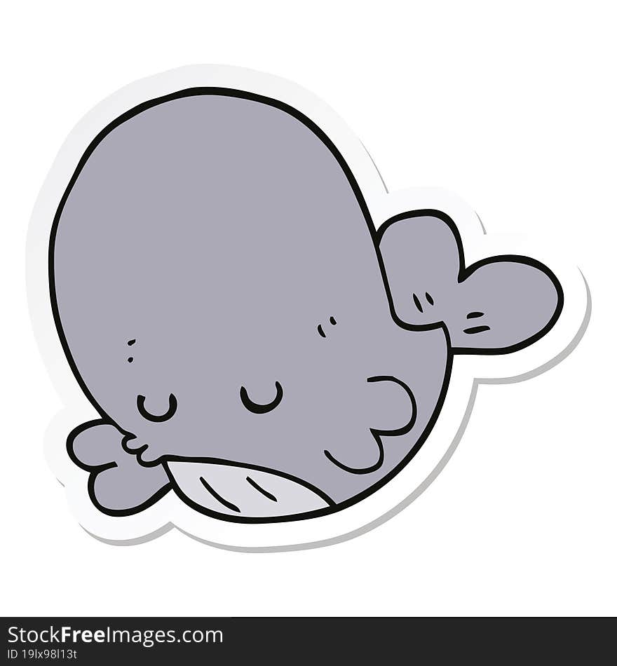 sticker of a cartoon whale