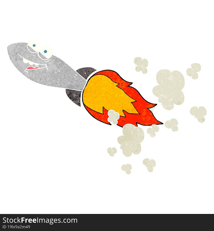 retro cartoon missile