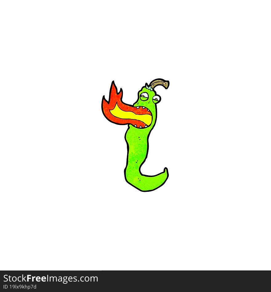 Cartoon Fire Breathing Chili Pepper