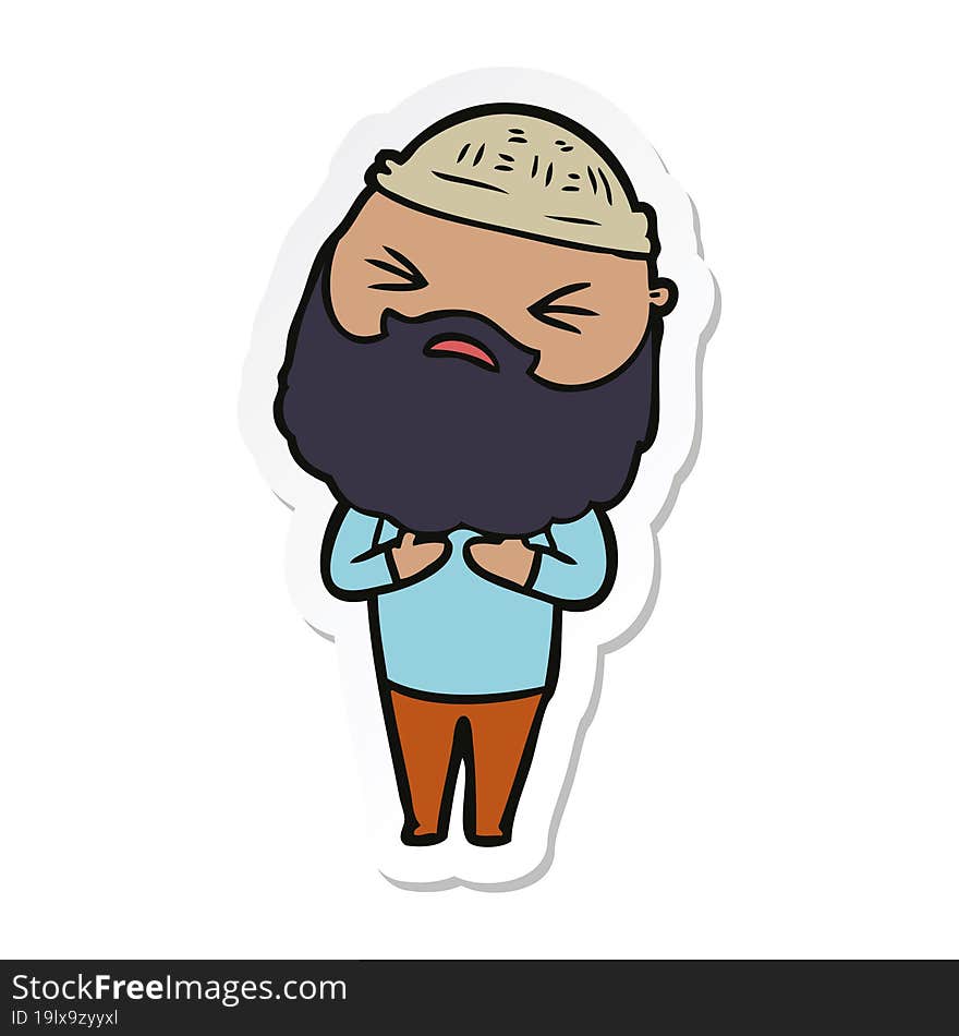 sticker of a cartoon man with beard