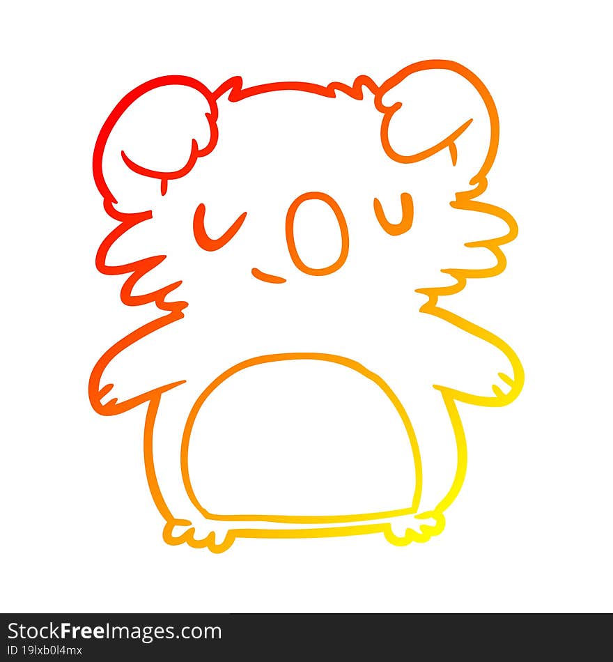 warm gradient line drawing cute koala