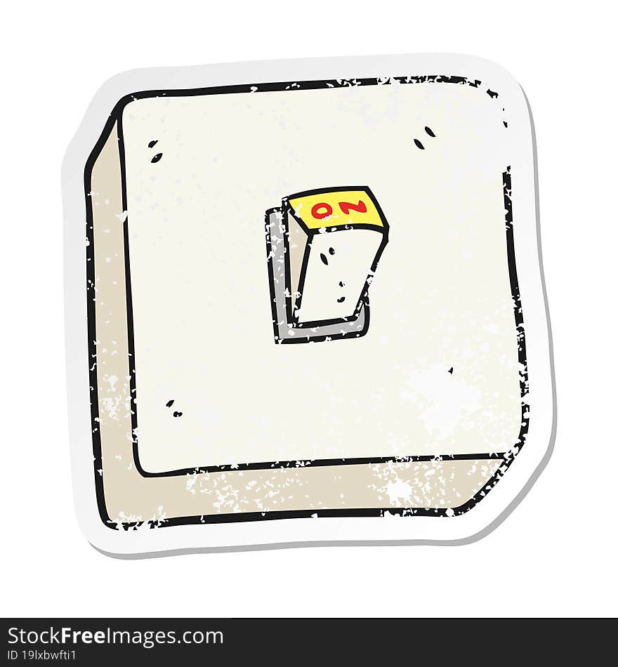 retro distressed sticker of a cartoon light switch