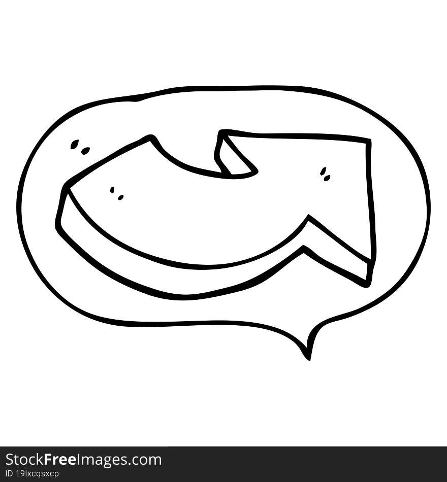 Speech Bubble Cartoon Pointing Arrow