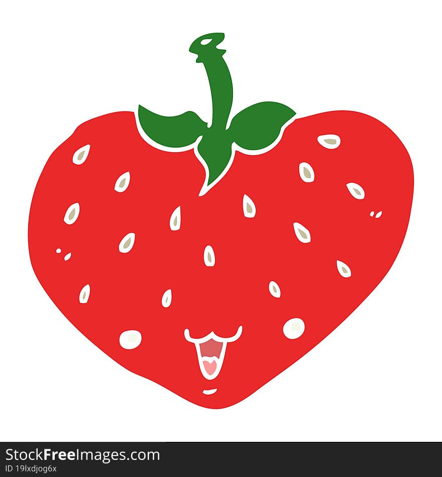 flat color style cartoon strawberry