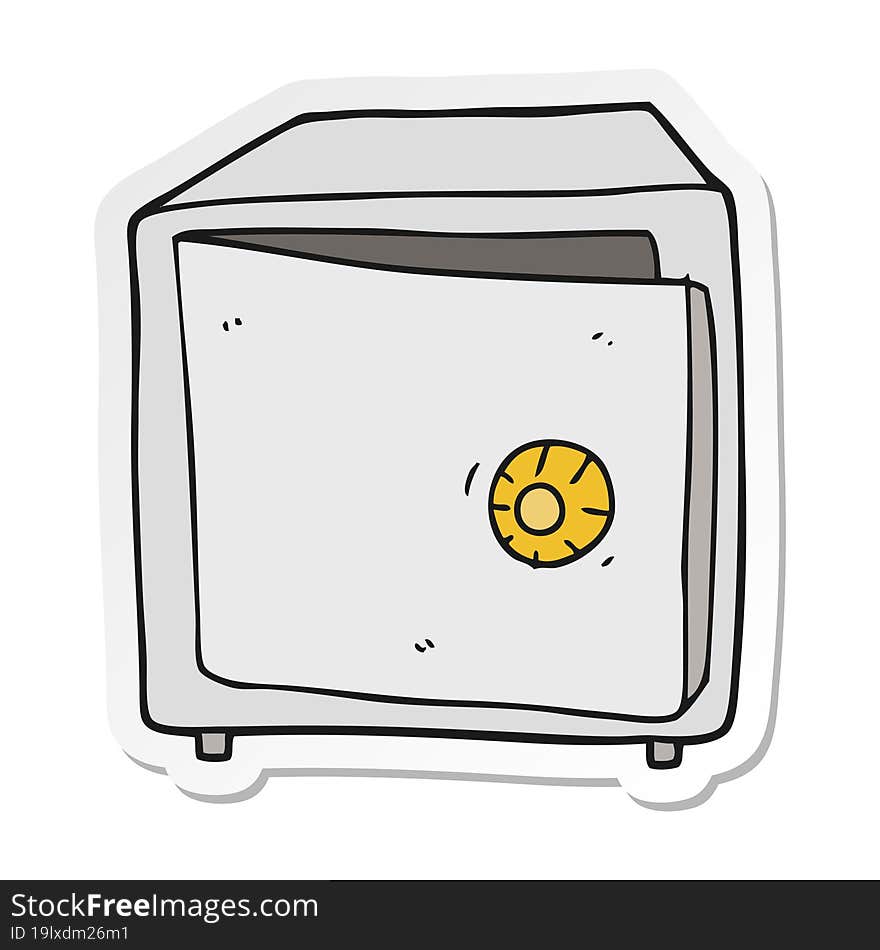 sticker of a cartoon safe