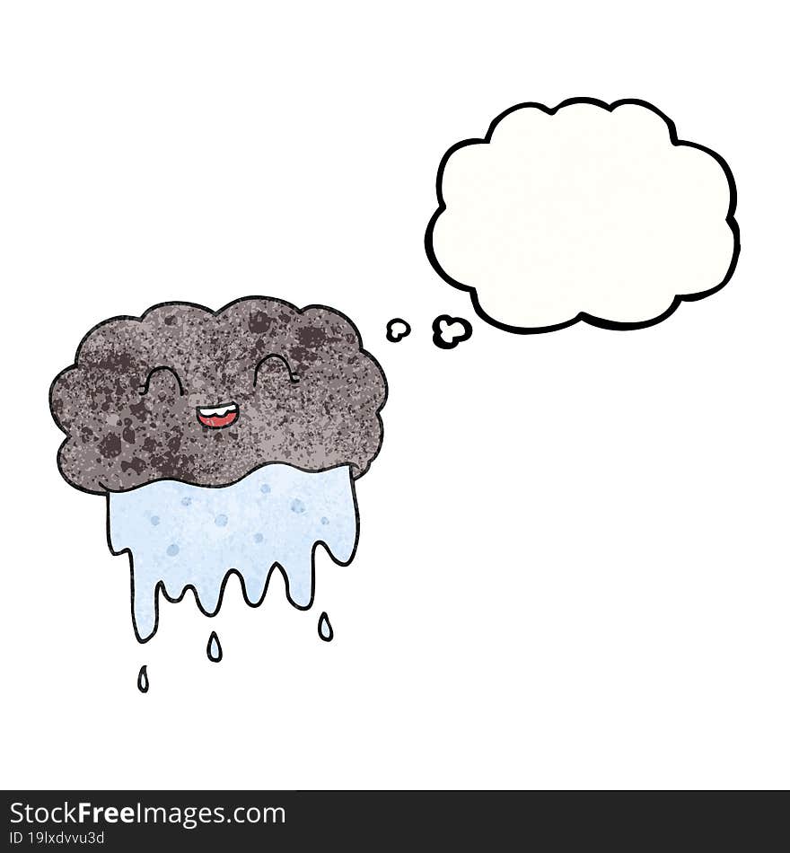 thought bubble textured cartoon rain cloud