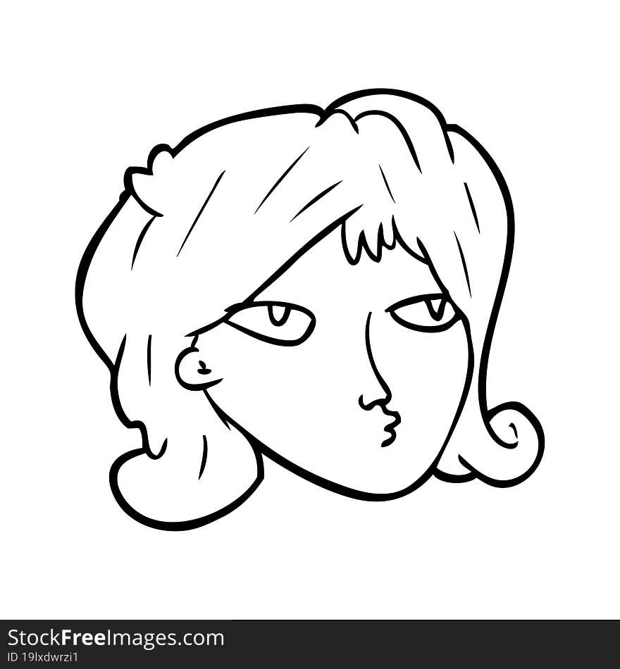 line drawing of a woman. line drawing of a woman