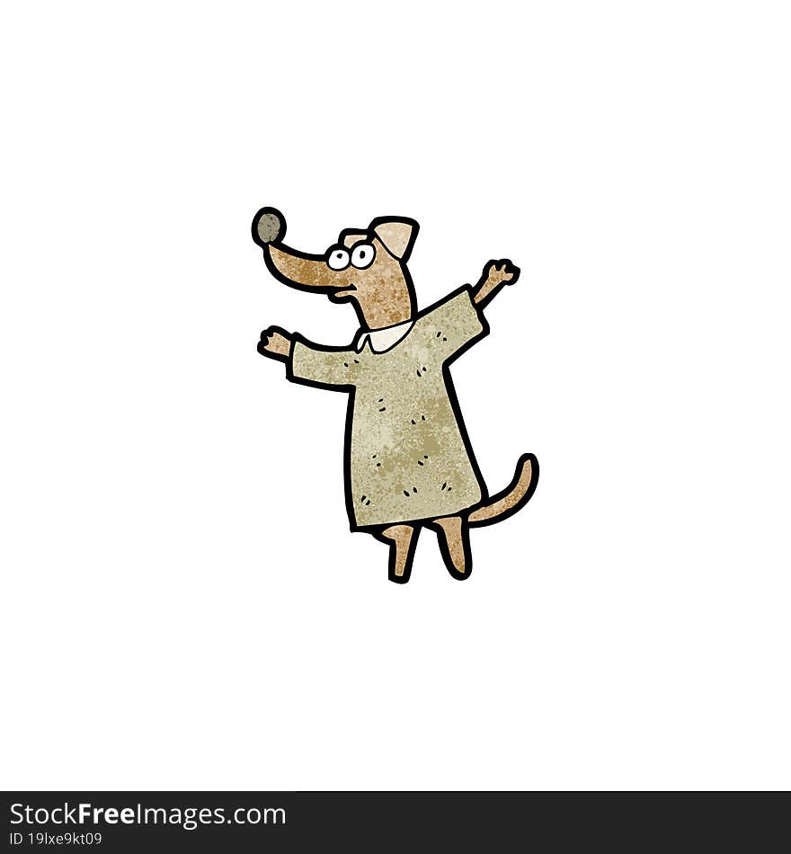 cartoon dog wearing dress