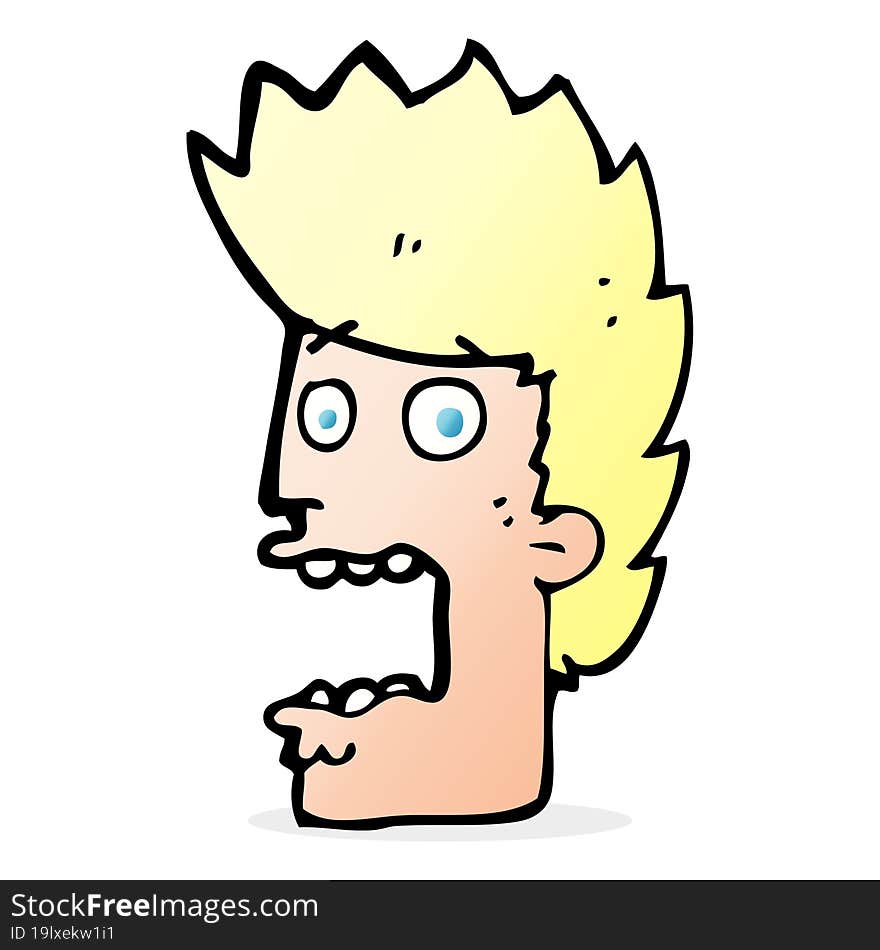 cartoon terrified man