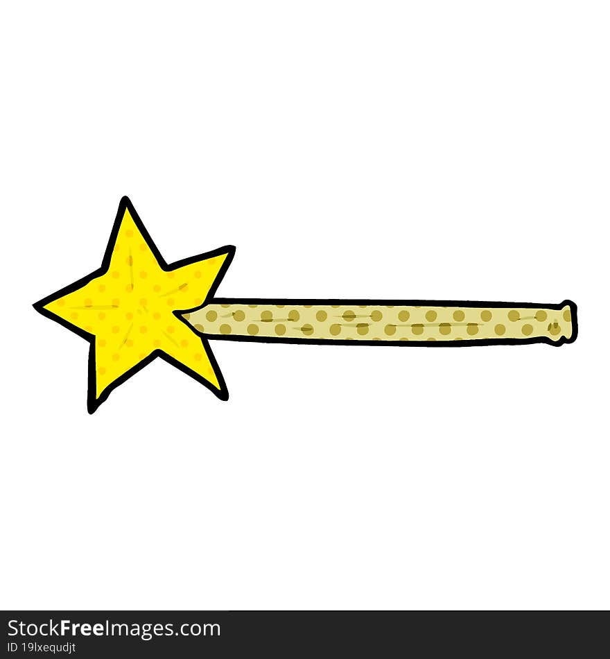 cartoon magic star wand. cartoon magic star wand