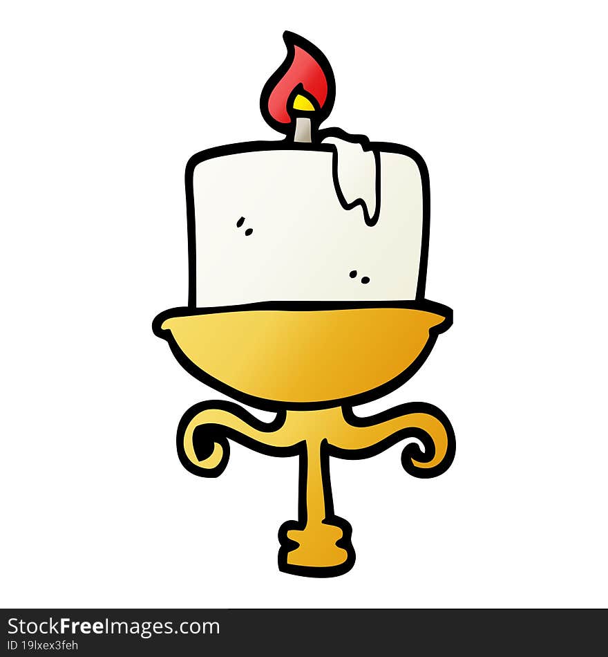 vector gradient illustration cartoon old candlestick