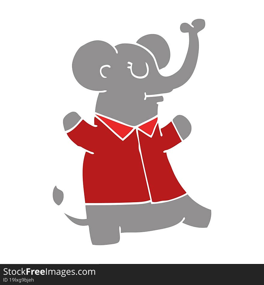 cartoon doodle elephant wearing shirt