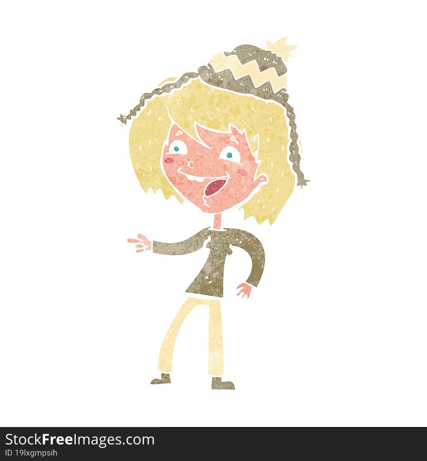 Cartoon Woman Wearing Hat