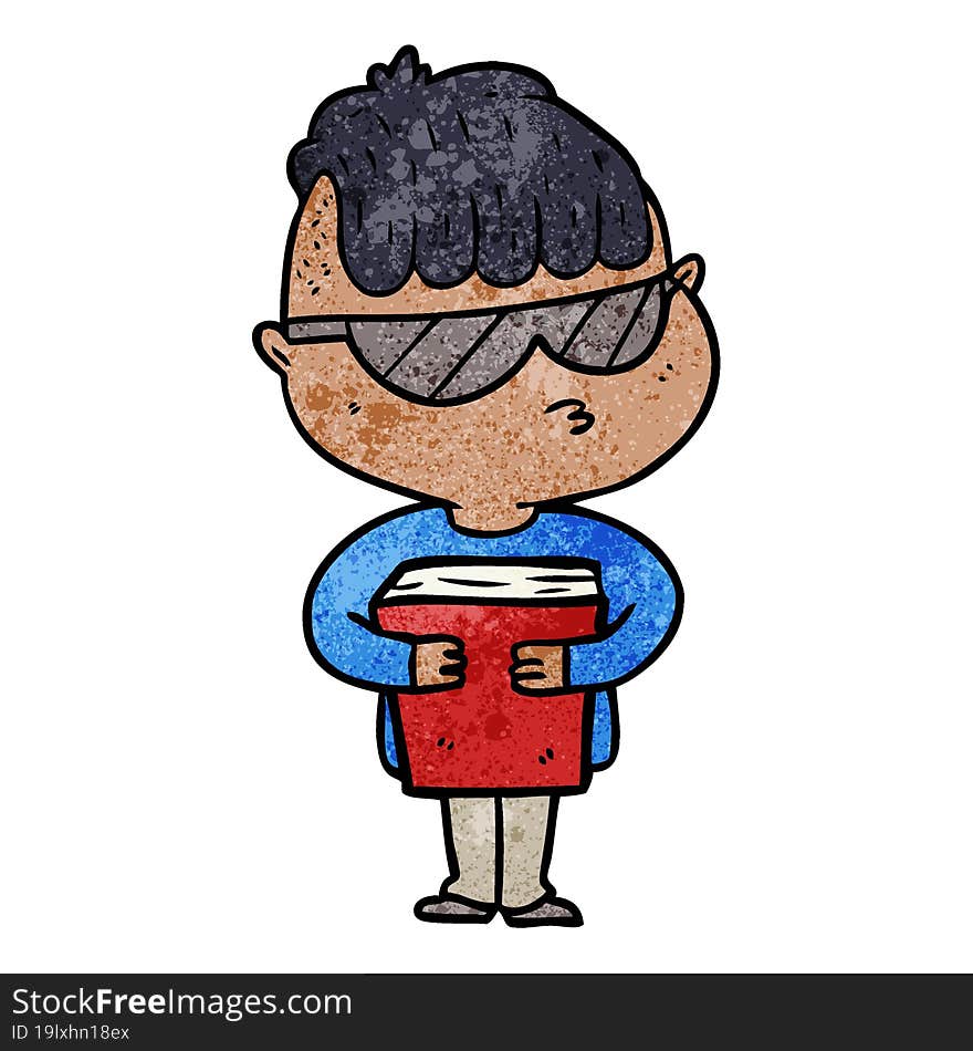 cartoon boy wearing sunglasses. cartoon boy wearing sunglasses