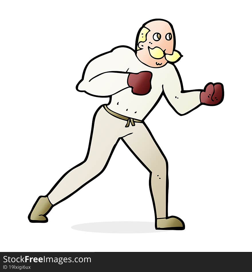 Cartoon Retro Boxer Man