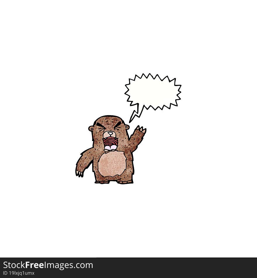 cartoon angry bear