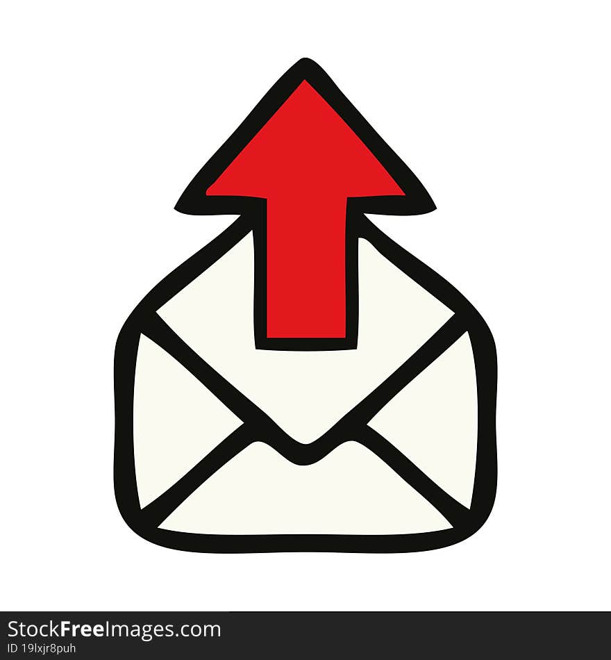 cute cartoon of a email sign. cute cartoon of a email sign