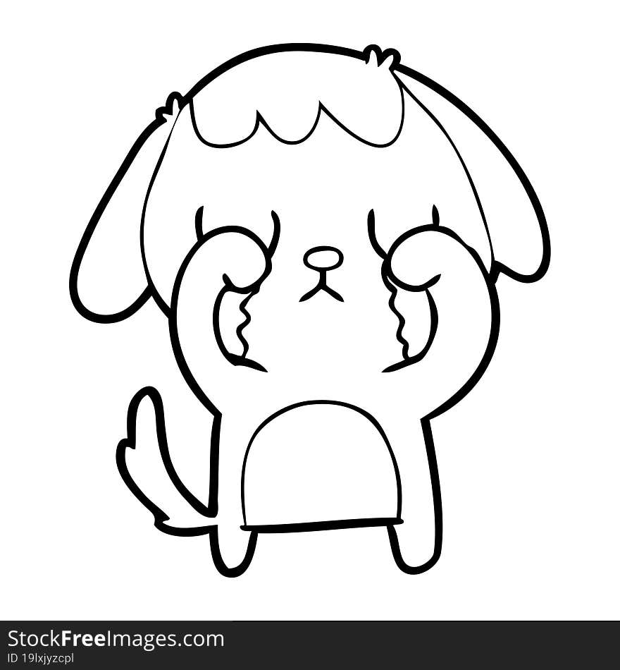 cute cartoon dog crying. cute cartoon dog crying