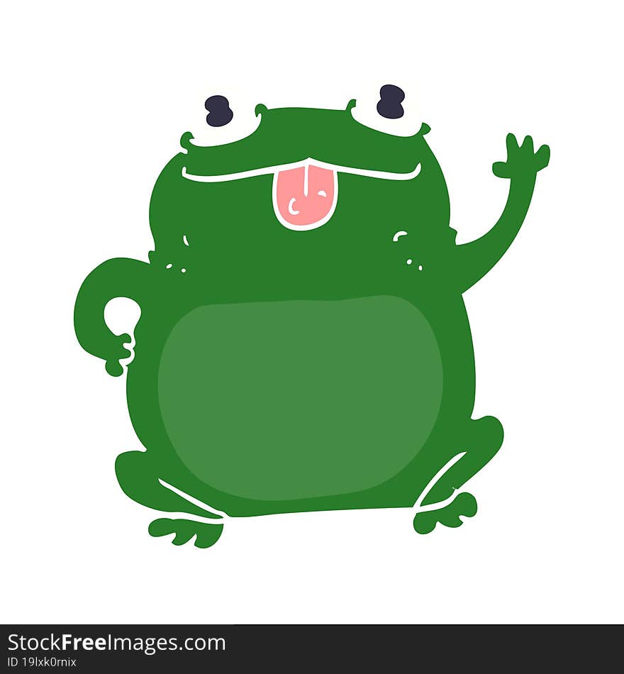 flat color style cartoon frog