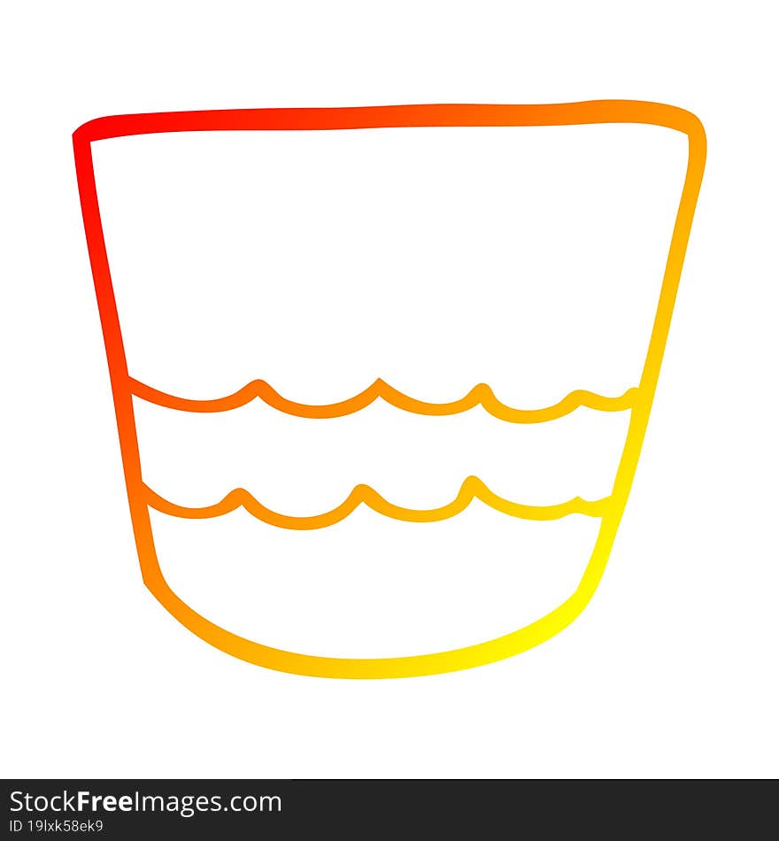 warm gradient line drawing cartoon pot