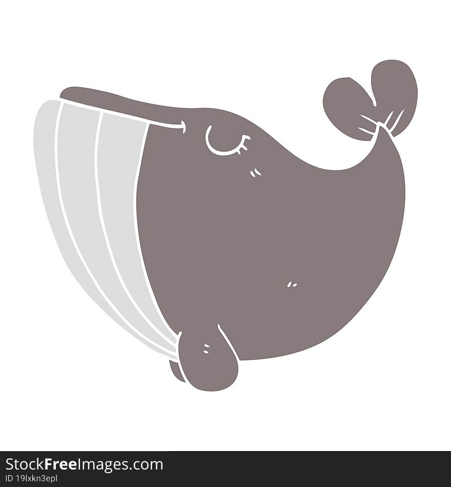 flat color style cartoon whale