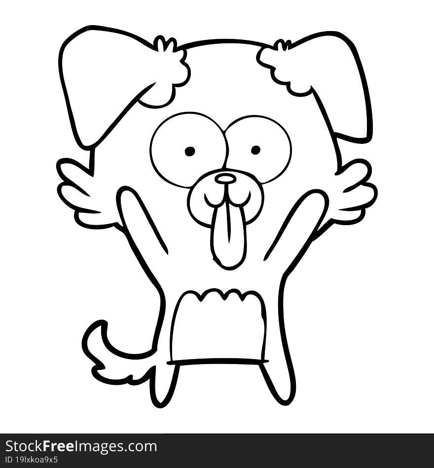 cartoon dog with tongue sticking out. cartoon dog with tongue sticking out