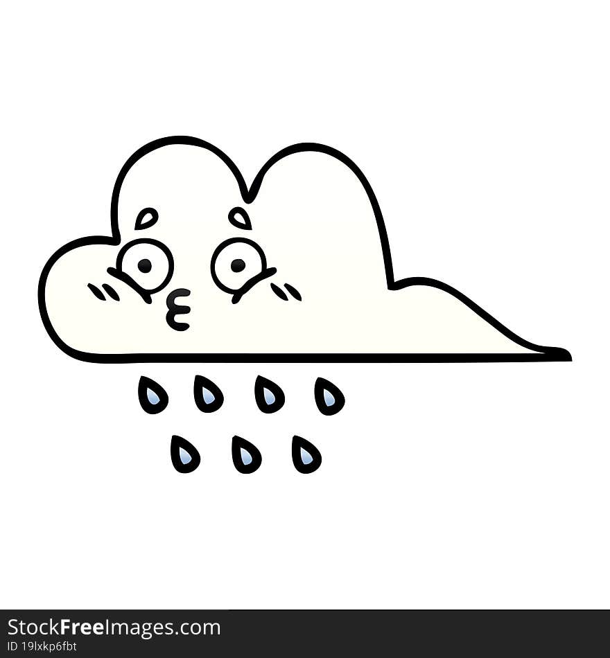 gradient shaded cartoon rain cloud