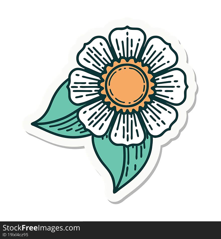 tattoo style sticker of a flower