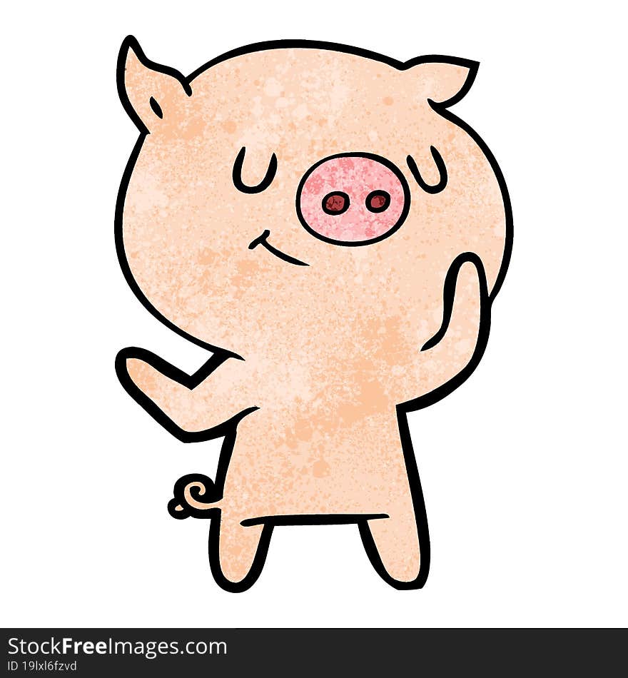 happy cartoon pig. happy cartoon pig