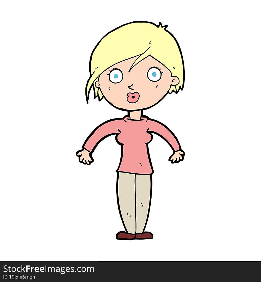 Cartoon Surprised Woman