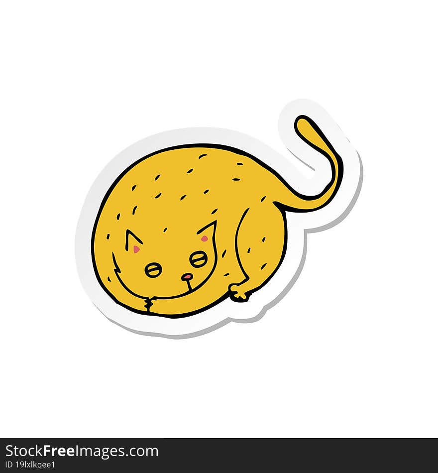 sticker of a cartoon cat