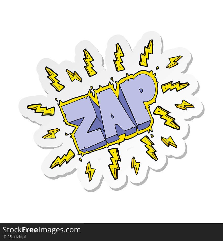 Sticker Of A Cartoon Zap Symbol