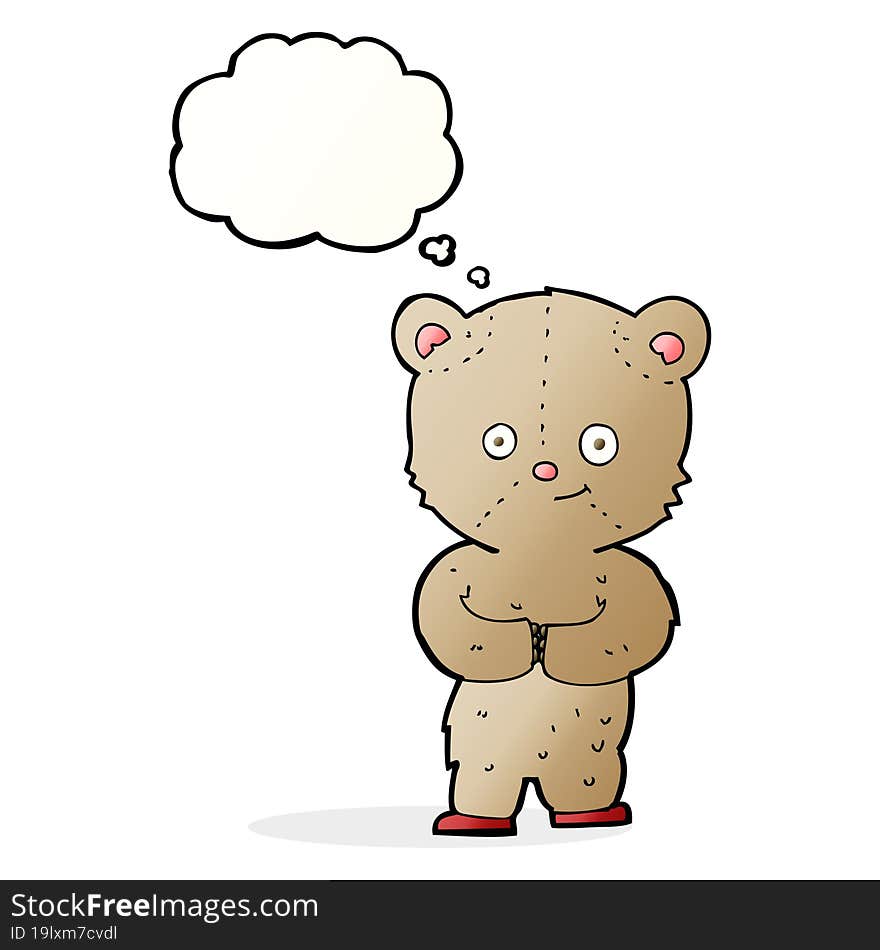 Cartoon Teddy Bear With Thought Bubble