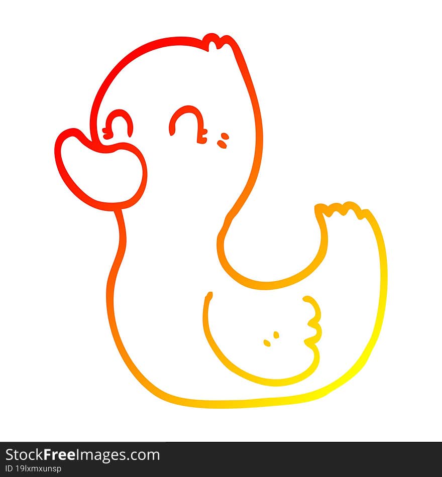 Warm Gradient Line Drawing Cartoon Duck