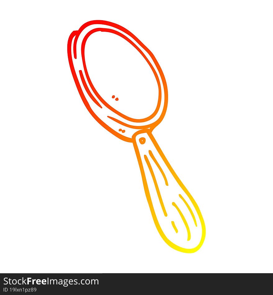 warm gradient line drawing cartoon magnifying glass