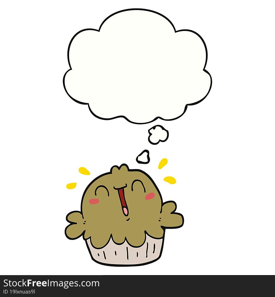 Cute Cartoon Pie And Thought Bubble