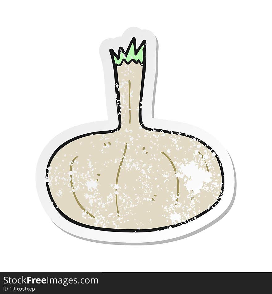 Distressed Sticker Of A Cartoon Onion