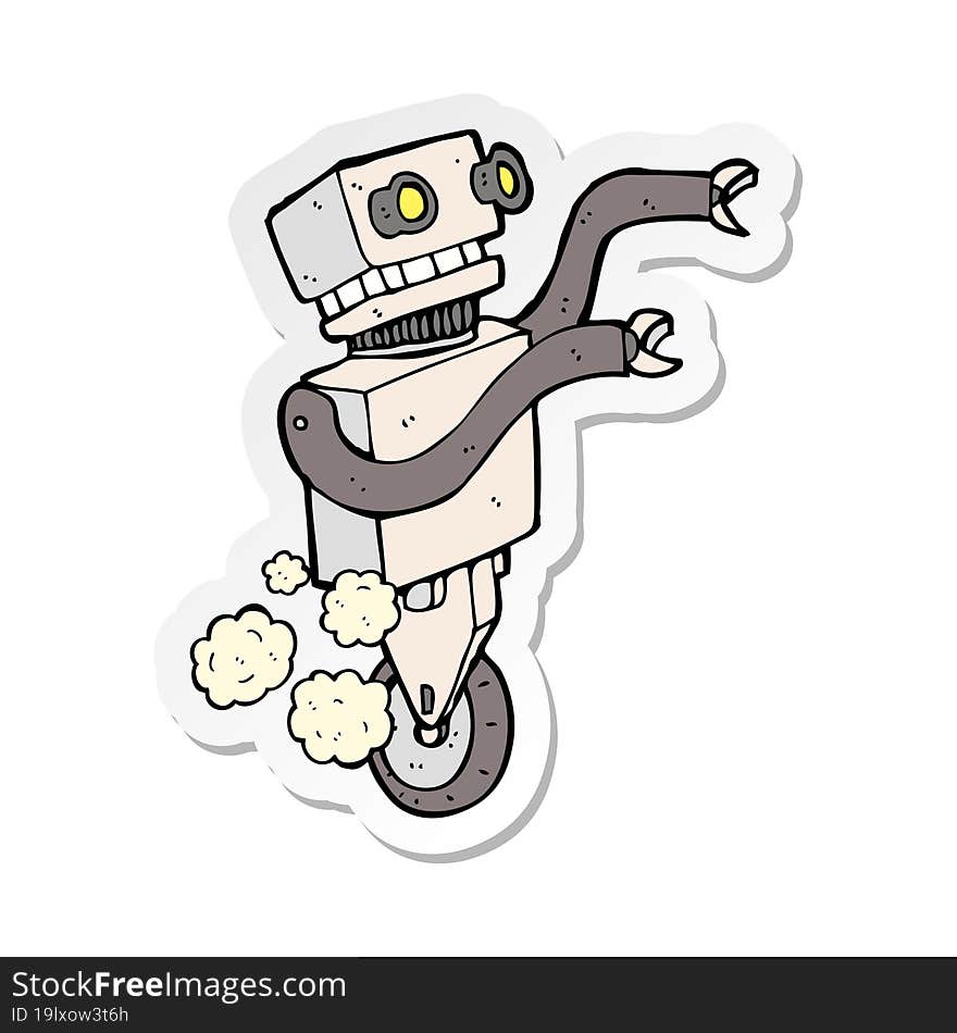 sticker of a cartoon funny robot