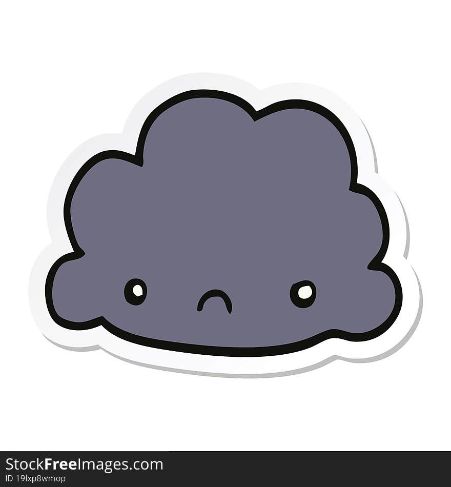 Sticker Of A Cartoon Cloud