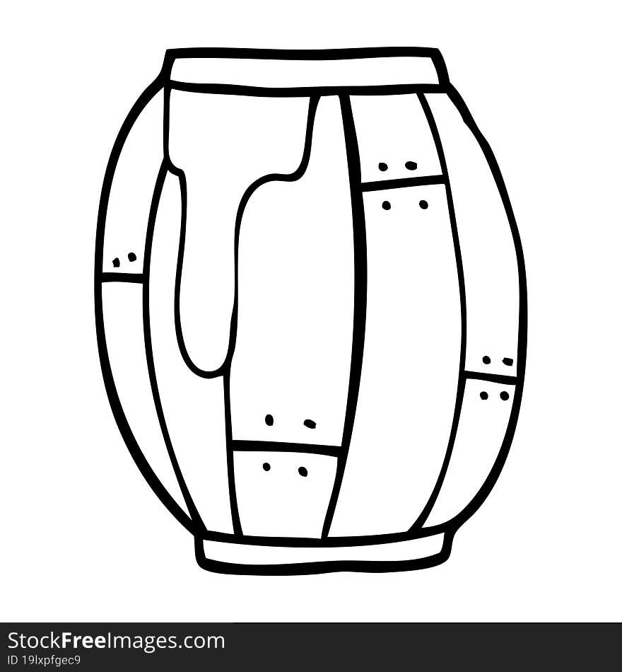 Line Drawing Cartoon Of A Barrel