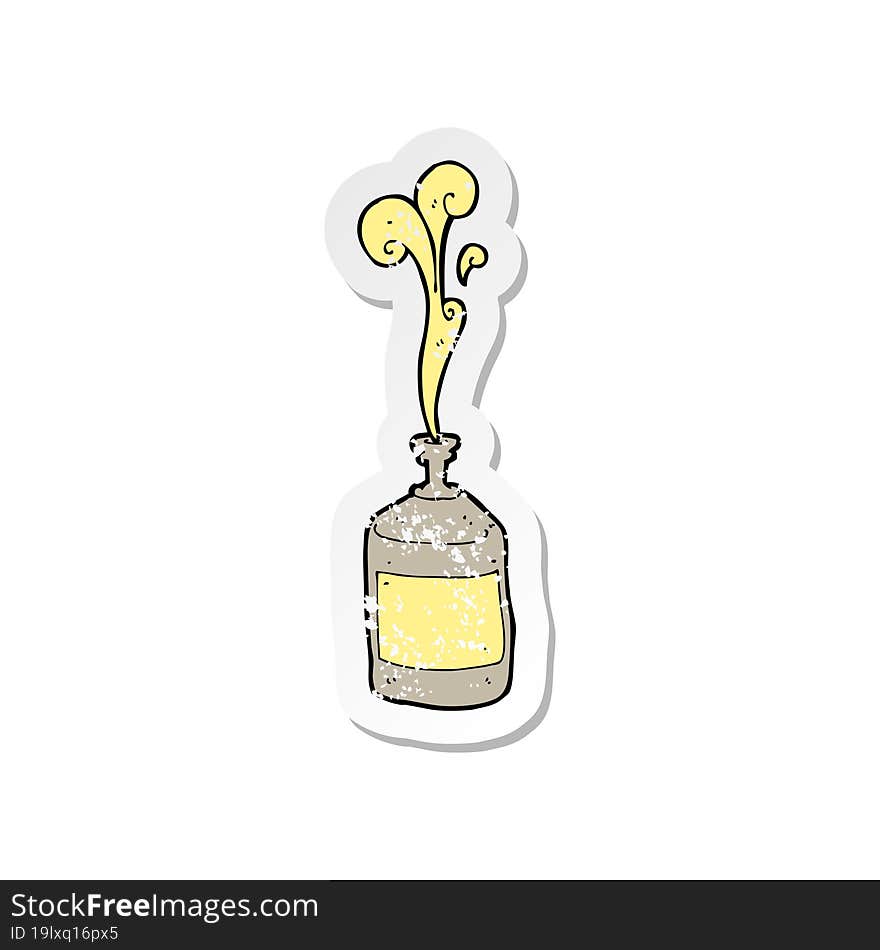 retro distressed sticker of a cartoon old squirt bottle