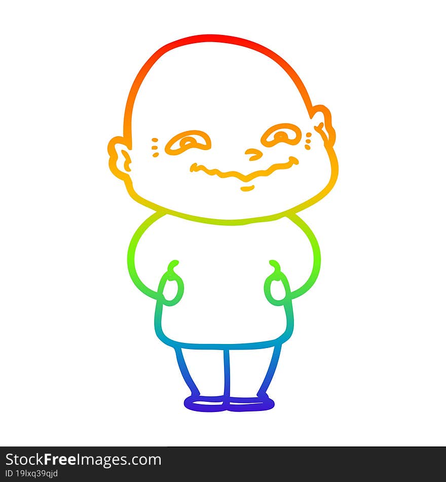 rainbow gradient line drawing cartoon creepy guy