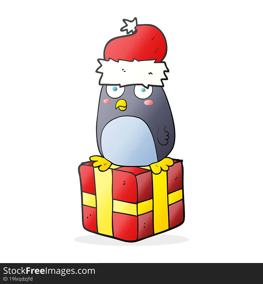 cartoon christmas penguin