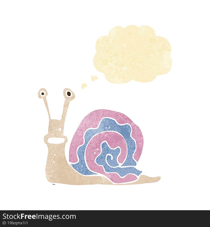 cartoon snail with thought bubble