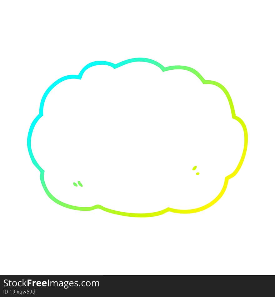 cold gradient line drawing cartoon cloud