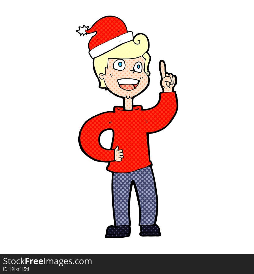 Cartoon Man Ready For Christmas